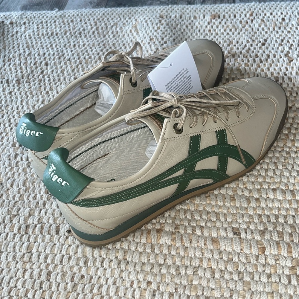 Brand New Onitsuka Tiger Mexico 66 leather sneakers—unisex, green/beige